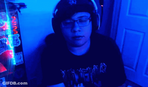 Man In Headphones And Slayer T-Shirt GIF
