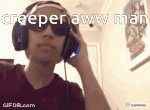 Man In Headphones And Sunglasses Creeper Aww Man GIF