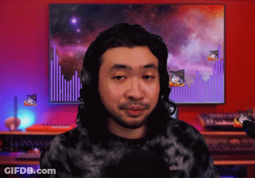 Man In Headphones And Tie Dye Twitch Shirt GIF