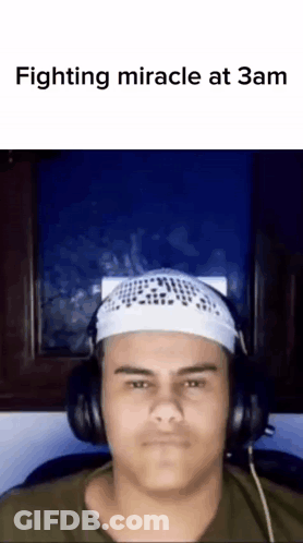 Man In Headphones And White Headband Fighting Miracle At 3Am GIF