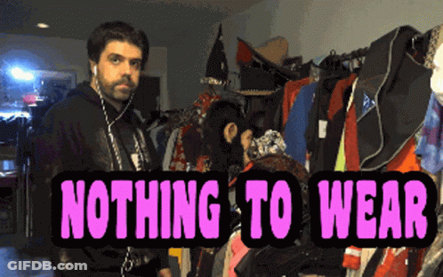 Man In Headphones At Closet Nothing To Wear GIF