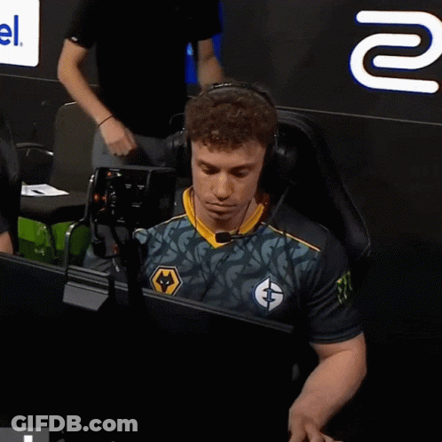 Man In Headphones At Computer GIF