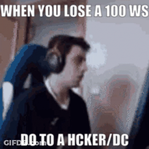 Man In Headphones At Computer Losing 100 WS GIF