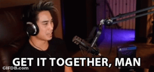 Man In Headphones At Mic Saying Get It Together GIF