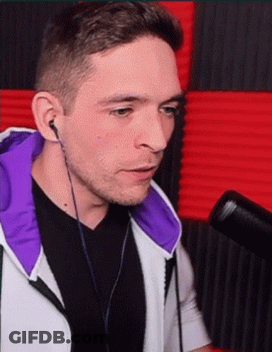 Man In Headphones At Recording Studio GIF