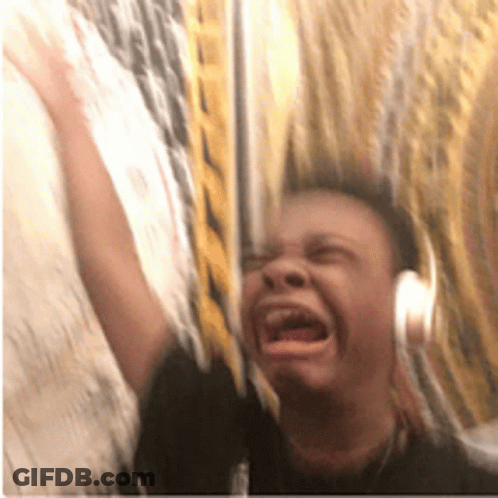 Man In Headphones Crying And Screaming GIF