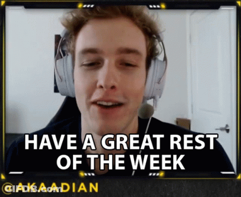 Man In Headphones Have A Great Rest Of The Week GIF
