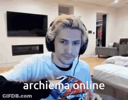 Man In Headphones Holding Chips Saying Archiema Online GIF