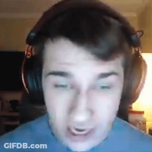Man In Headphones Making Funny Face GIF