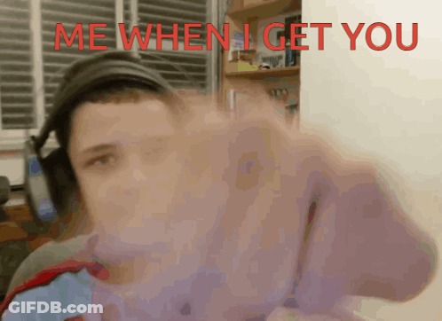 Man In Headphones Pointing Me When I Get You GIF
