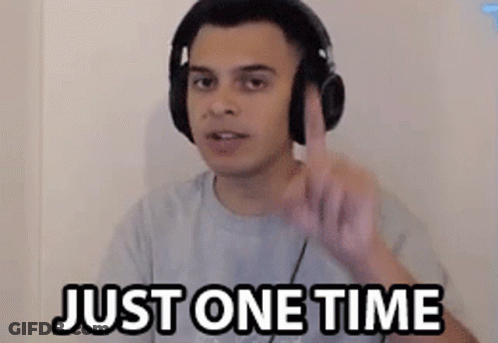 Man In Headphones Pointing Saying Just One Time GIF