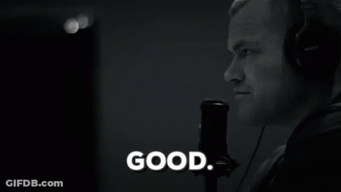 Man In Headphones Saying Good At Microphone GIF