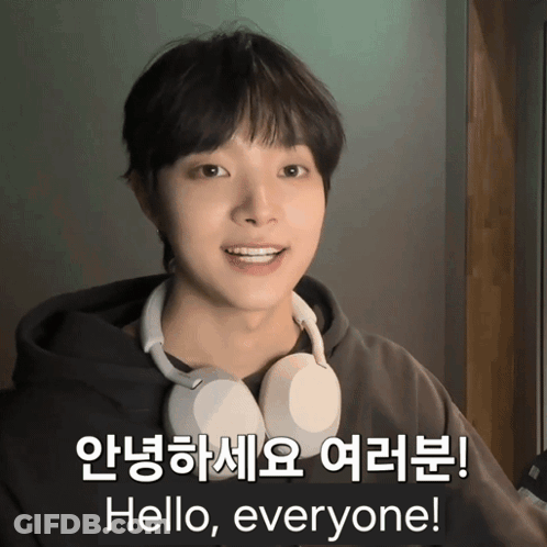 Man In Headphones Saying Hello Everyone GIF