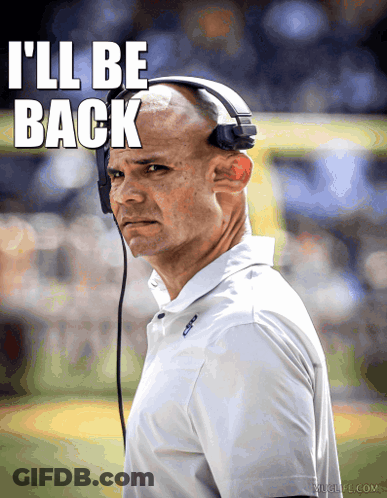 Man In Headphones Saying I'll Be Back GIF