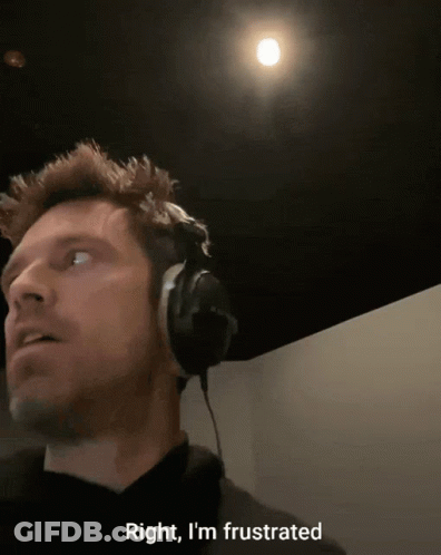 Man In Headphones Saying Right I'm Frustrated GIF
