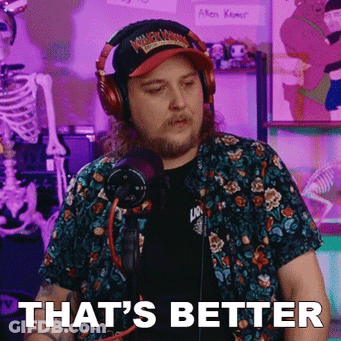 Man In Headphones Saying That's Better GIF