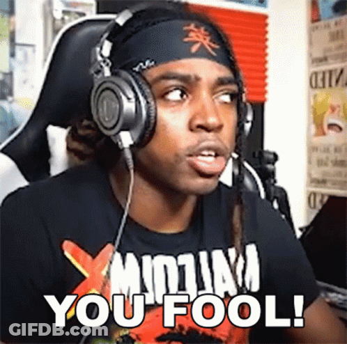 Man In Headphones Saying You Fool GIF