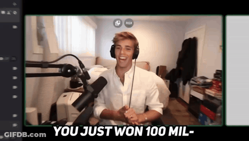 Man In Headphones Saying You Just Won 100 Mil GIF