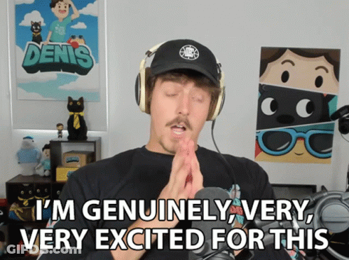 Man In Headphones Says Genuinely Very Excited GIF