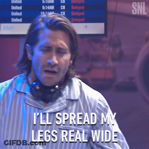 Man In Headphones Says I'll Spread My Legs Real Wide GIF