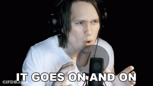 Man In Headphones Singing It Goes On And On GIF