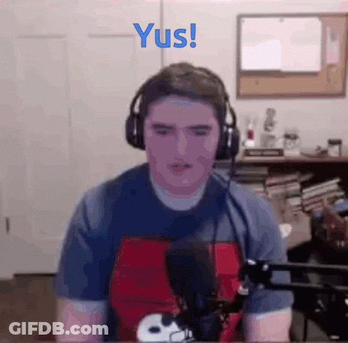 Man In Headphones Sitting At Microphone With Yus GIF