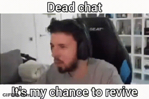 Man In Headphones Sitting Dead Chat It's My Chance To Revive GIF