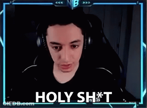 Man In Headphones Sitting In Chair Saying Holy Shit GIF