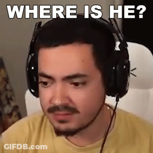 Man In Headphones Sitting With Where Is He GIF