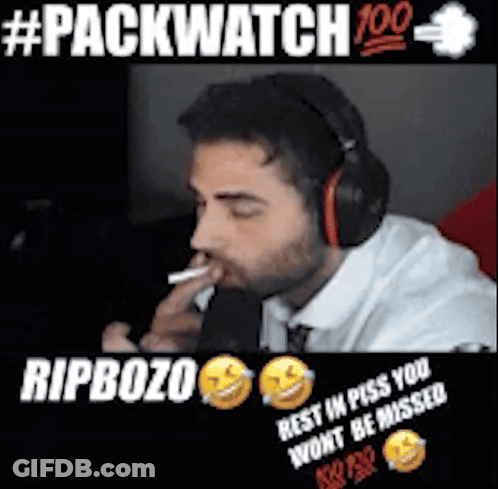 Man In Headphones Smoking Cigarette Saying Rip Bozo GIF