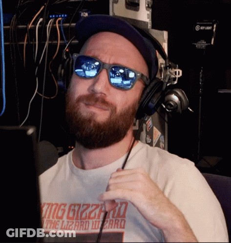 Man In Headphones Sunglasses King Gizzard Shirt GIF