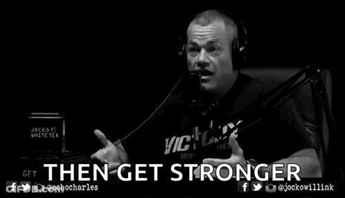 Man In Headphones Talking Into Mic Saying Then Get Stronger GIF