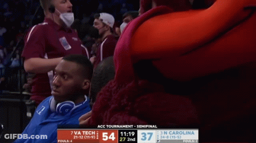 Man In Headphones Watching Virginia Tech Vs North Carolina GIF