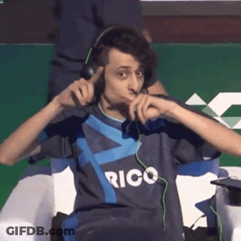 Man In Headphones Wearing Rico Shirt GIF