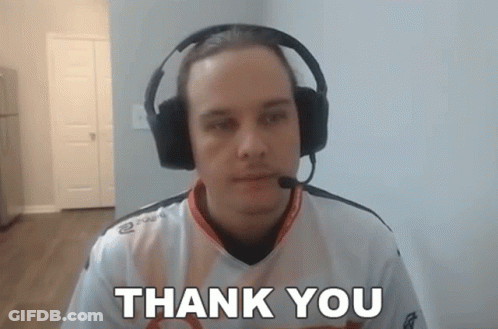 Man In Headphones Wearing Thank You Shirt GIF