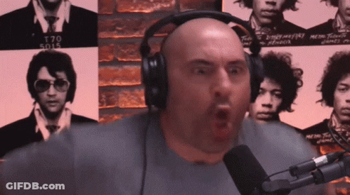 Man In Headphones With Elvis Presley And Jimi Hendrix GIF