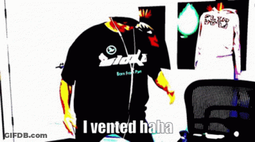Man In Headphones With I Vented Haha Shirt GIF