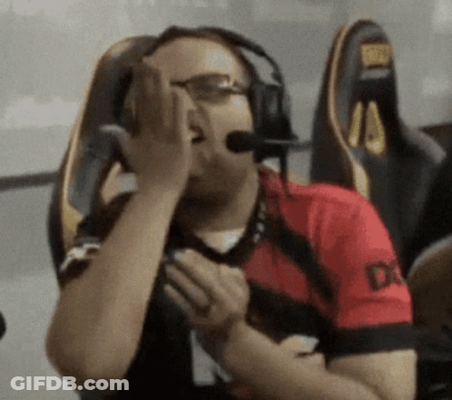 Man In Headset And Red Shirt With Letter D GIF