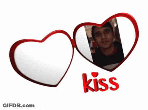 Man In Heart Frame Kiss GIF