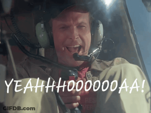 Man In Helicopter With Headphones Saying Yeahh Hoooooaaa GIF