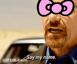 Man In Hello Kitty Mask Saying Say My Name GIF