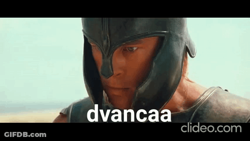Man In Helmet And Armor With Dvancaa GIF