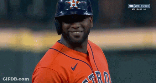 Man In Helmet And Astros Jersey Smiling GIF