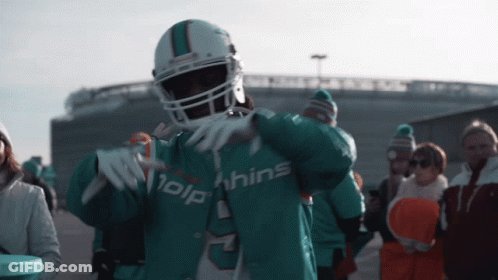 Man In Helmet And Dolphins Jersey GIF
