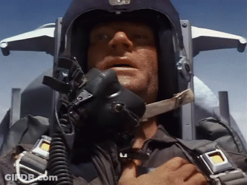 Man In Helmet And Gas Mask With Letter U GIF