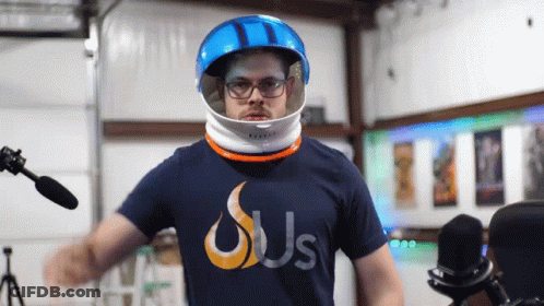 Man In Helmet And Glasses Wearing Us Shirt GIF