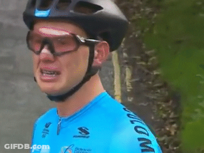 Man In Helmet And Goggles Blue Shirt S On Sleeve GIF