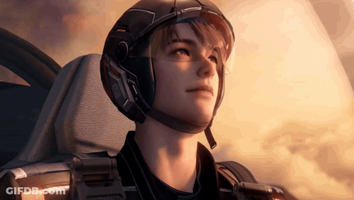 Man In Helmet And Goggles Looking Up GIF