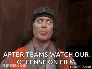 Man In Helmet And Goggles Saying After Teams Watch Our Offense On Film GIF