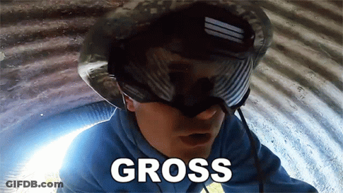Man In Helmet And Goggles Saying Gross GIF